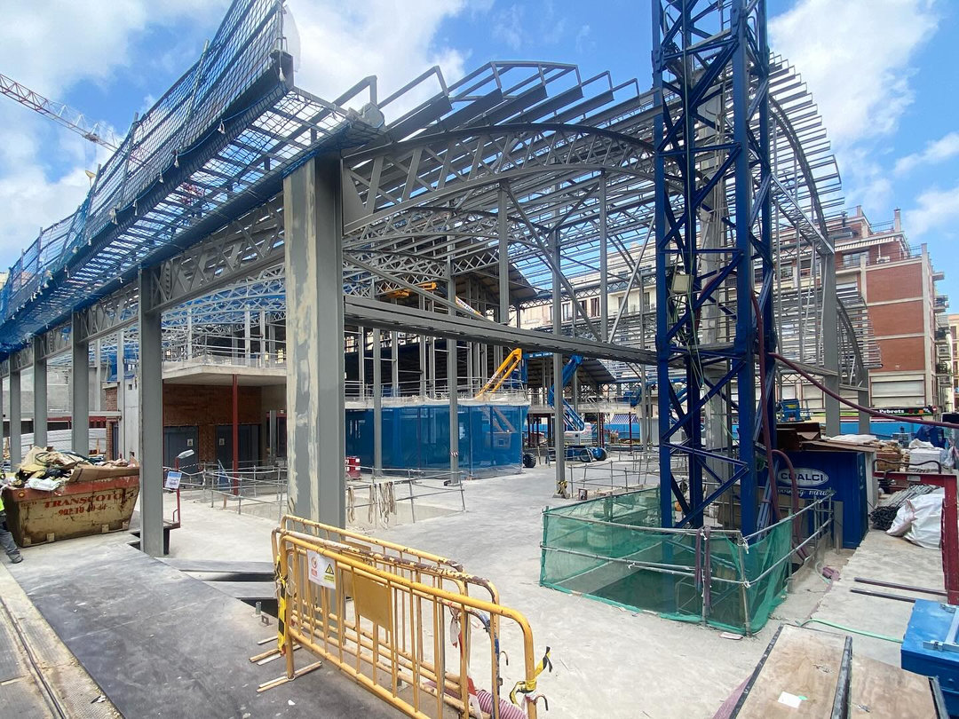 Estructura i coberta del nou Mercat de l'Abaceria